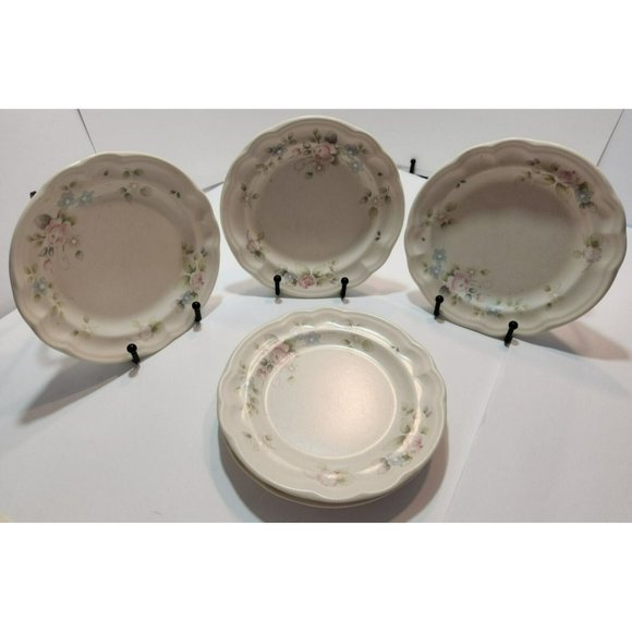 Vtg Pfaltzgraff Tea Rose Salad/Desert Plates Stoneware USA 7 3/8" Set of 5 - Picture 3 of 7
